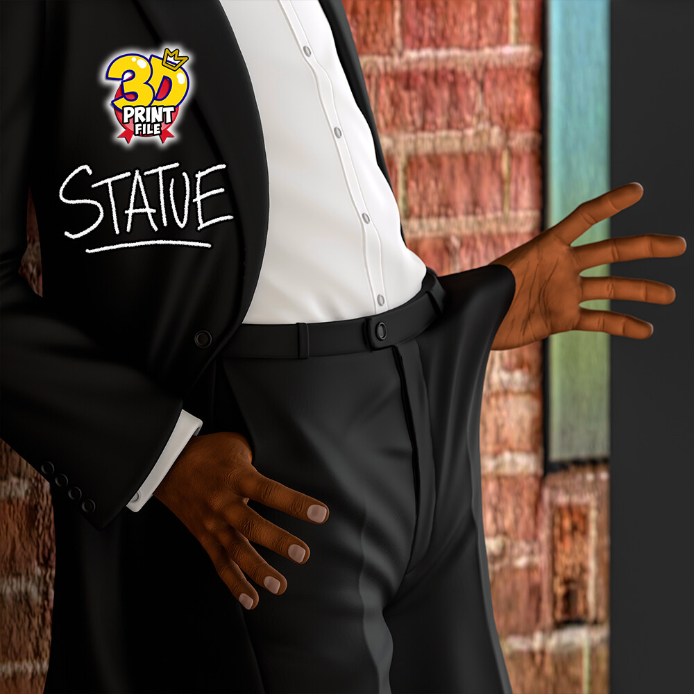 Michael Jackson - Off the Wall Statue (3D Printable Model) FREE SIZE - تصویر 17271