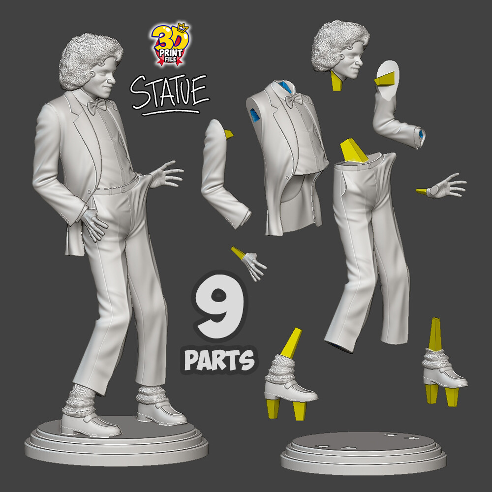Michael Jackson - Off the Wall Statue (3D Printable Model) FREE SIZE - تصویر 17276