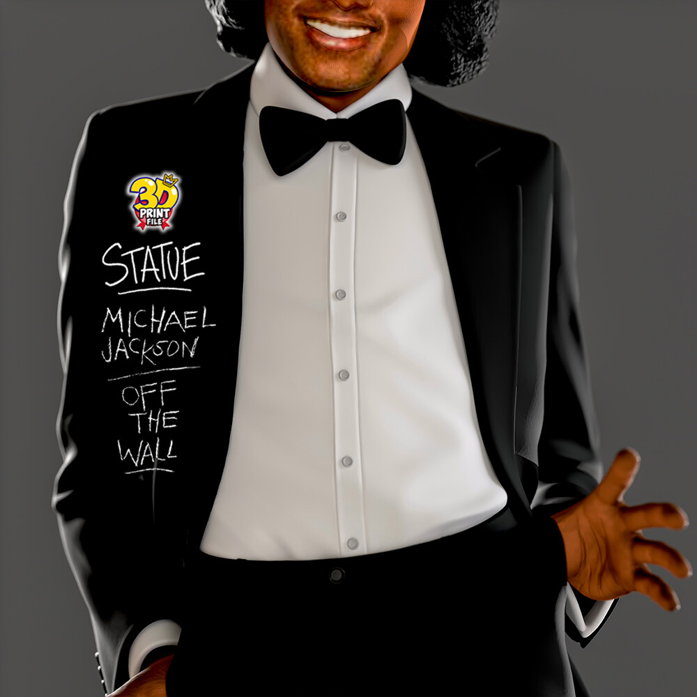 MICHAEL JACKSON - Off the Wall Statue 3D Printable Model - FREE SIZE - تصویر 17282