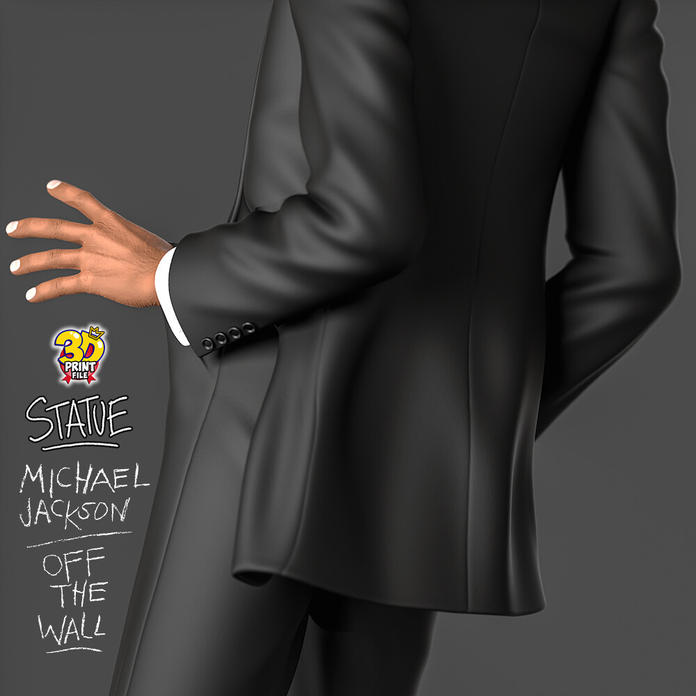 MICHAEL JACKSON - Off the Wall Statue 3D Printable Model - FREE SIZE - تصویر 17287