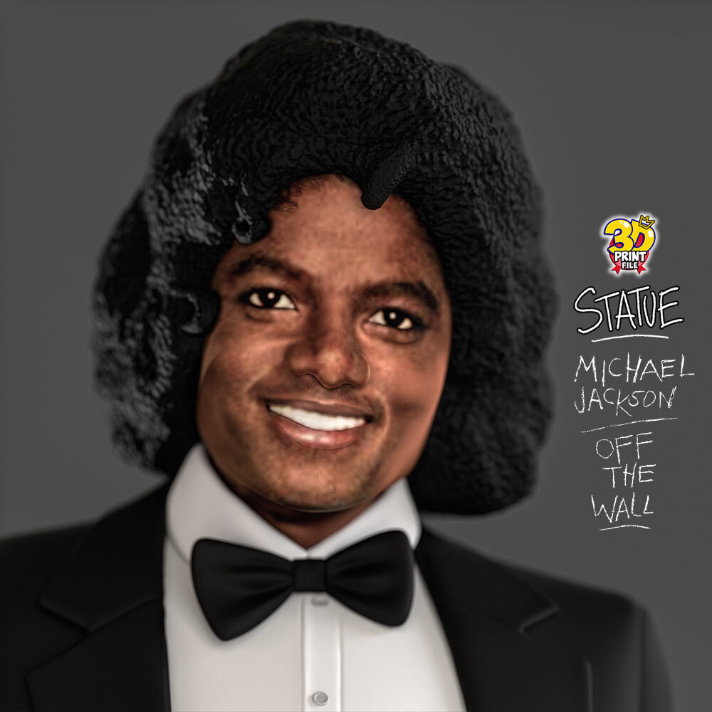 MICHAEL JACKSON - Off the Wall Statue 3D Printable Model - FREE SIZE - تصویر 17289