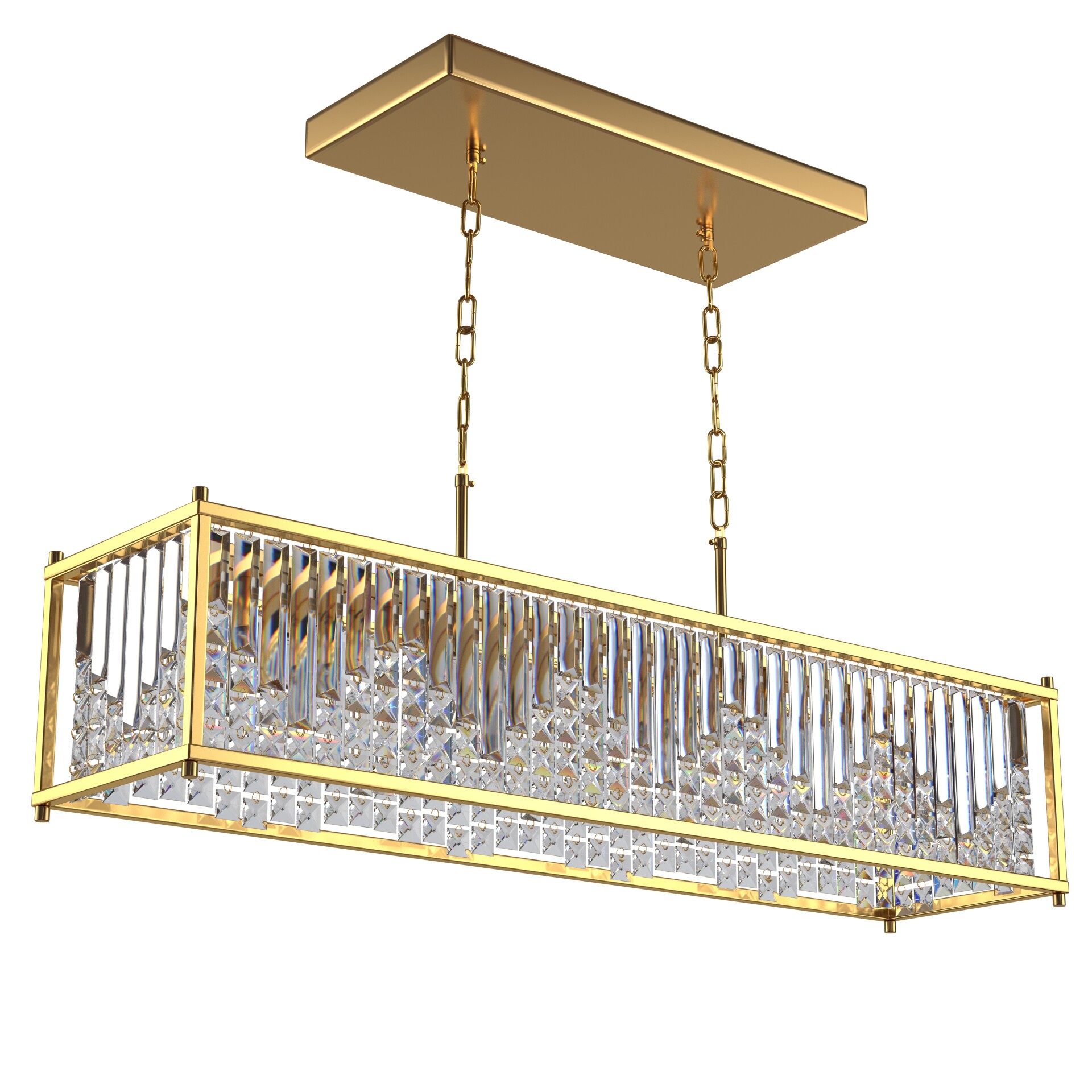 Q&S Modern Rectangular Crystal Chandelier - تصویر 17290