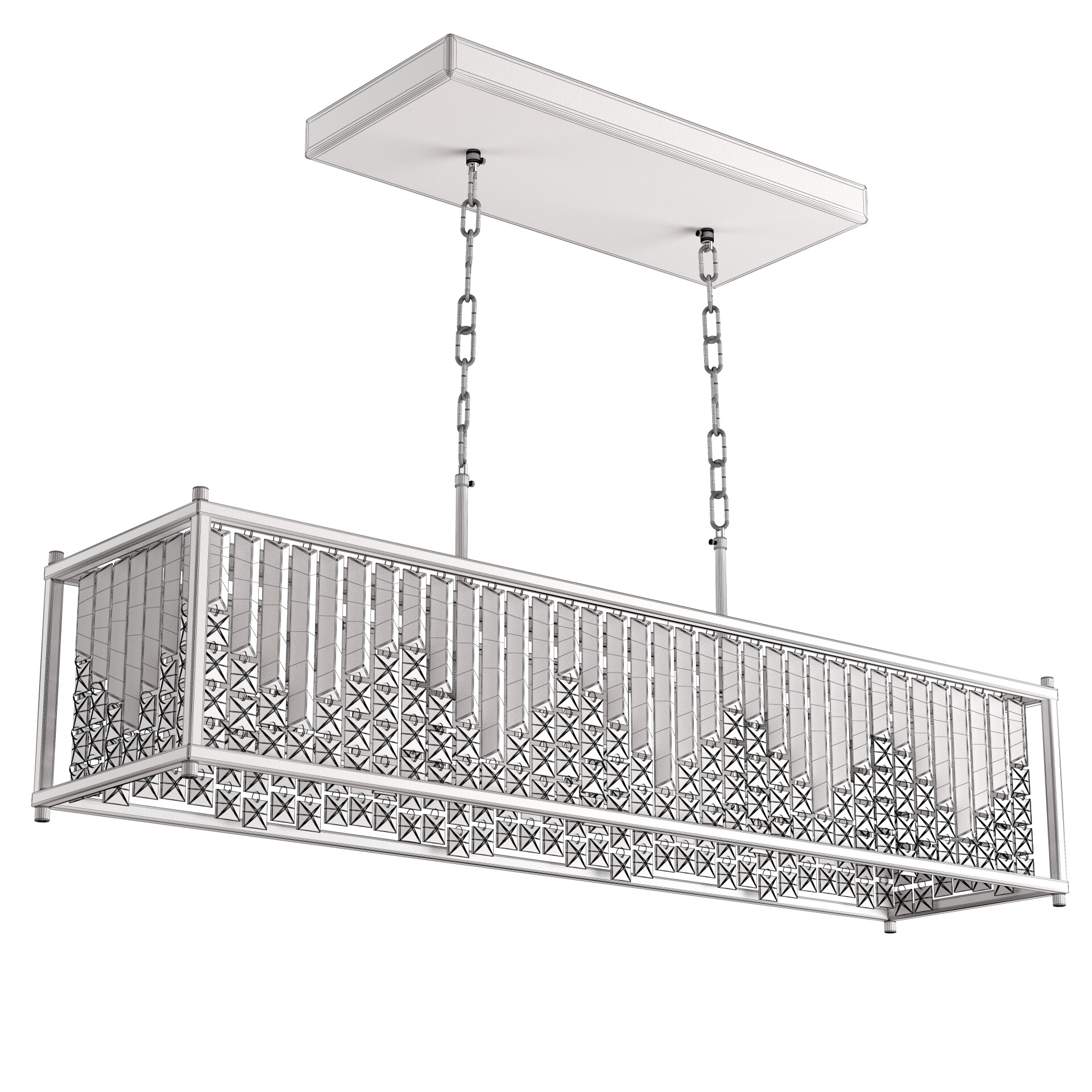 Q&S Modern Rectangular Crystal Chandelier - تصویر 17292