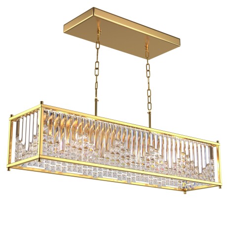 Q&S Modern Rectangular Crystal Chandelier