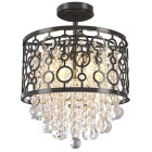 WUZUPS Crystal Drum Chandelier Flushmount