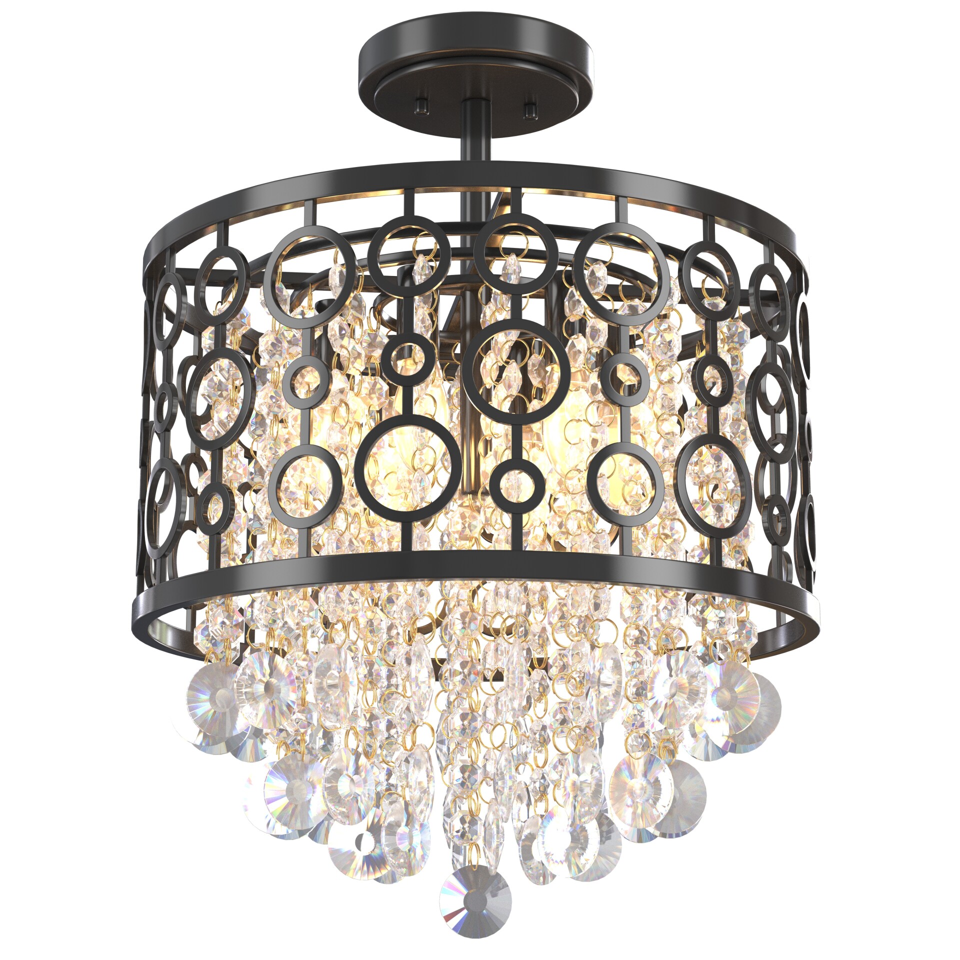 WUZUPS Crystal Drum Chandelier Flushmount - تصویر 17297