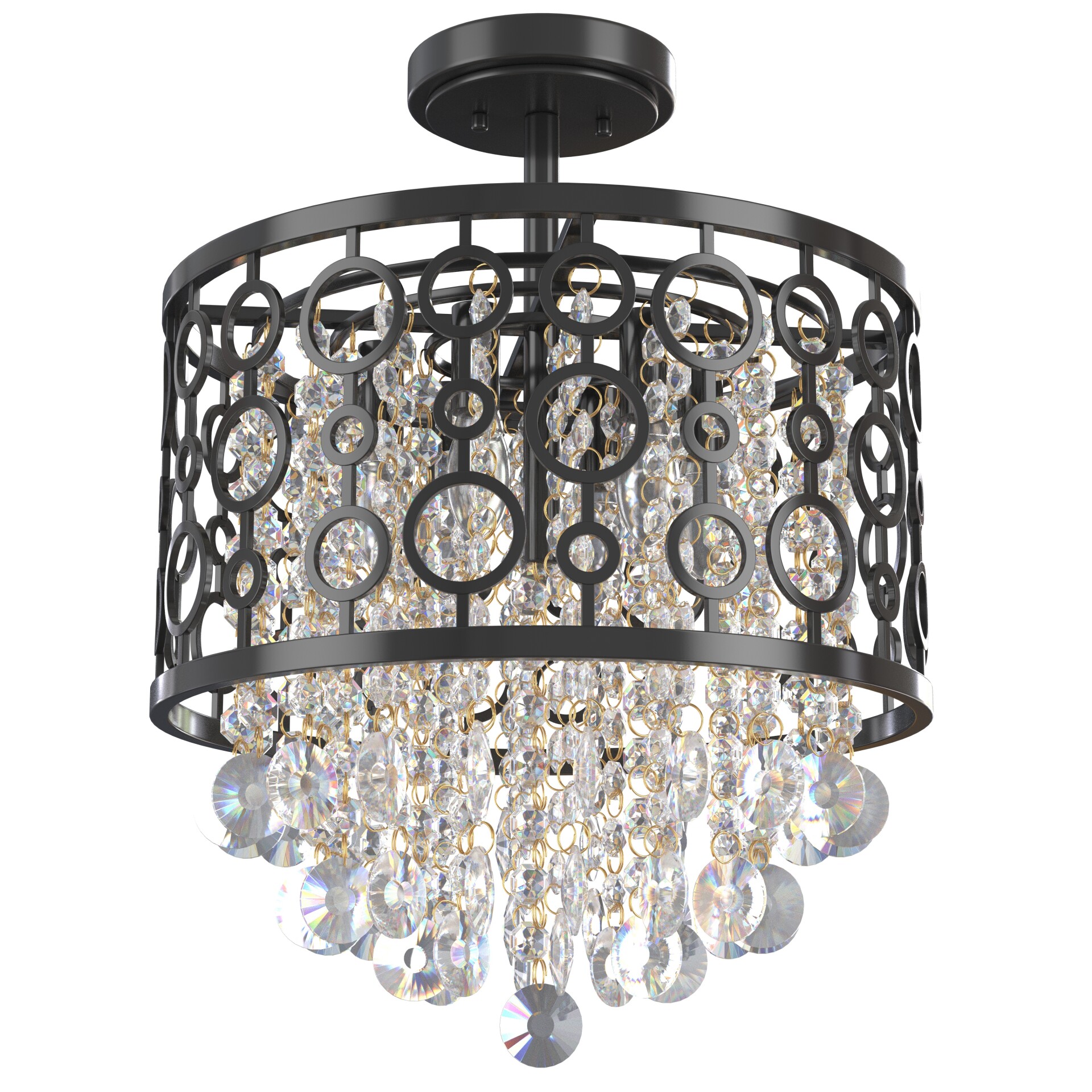 WUZUPS Crystal Drum Chandelier Flushmount - تصویر 17298