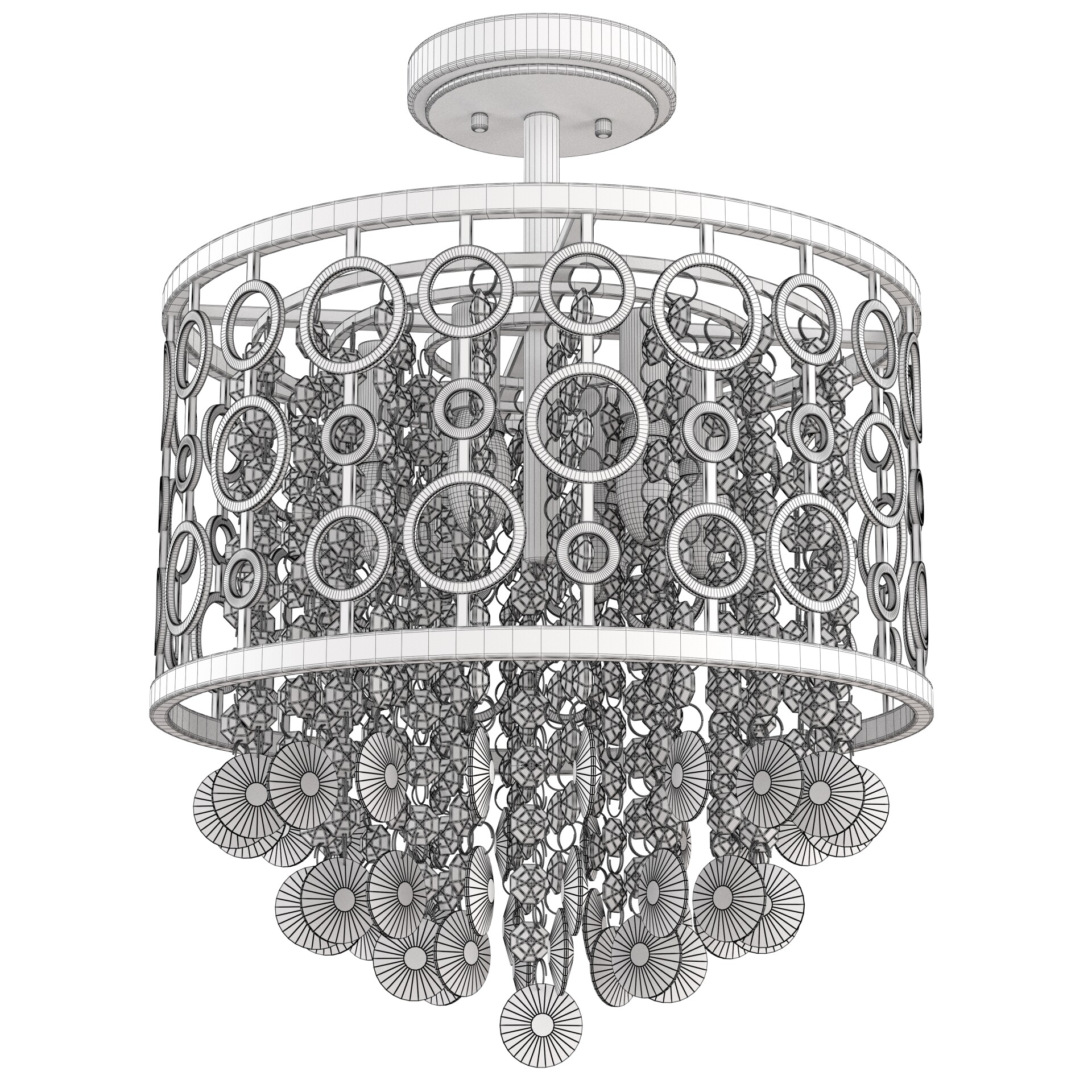 WUZUPS Crystal Drum Chandelier Flushmount - تصویر 17299