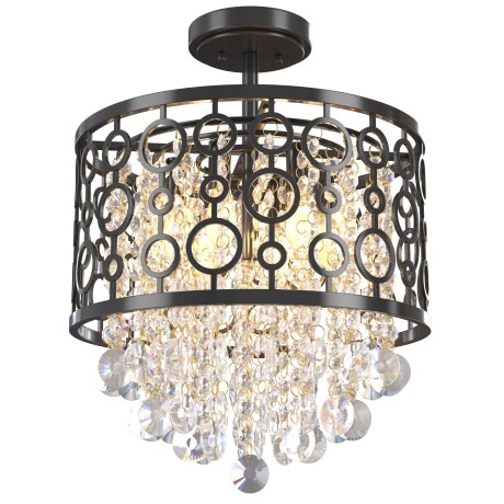 WUZUPS Crystal Drum Chandelier Flushmount