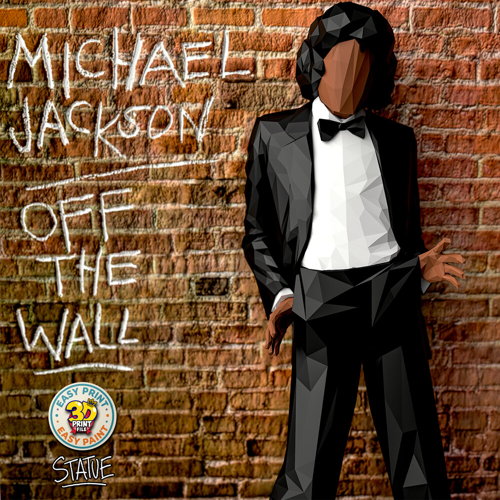 Michael Jackson - “Off the Wall” LOW POLY Statue (3D Printable Model) - تصویر 17306