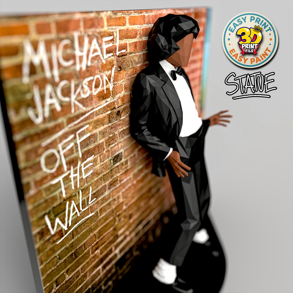 Michael Jackson - “Off the Wall” LOW POLY Statue (3D Printable Model) - تصویر 17308