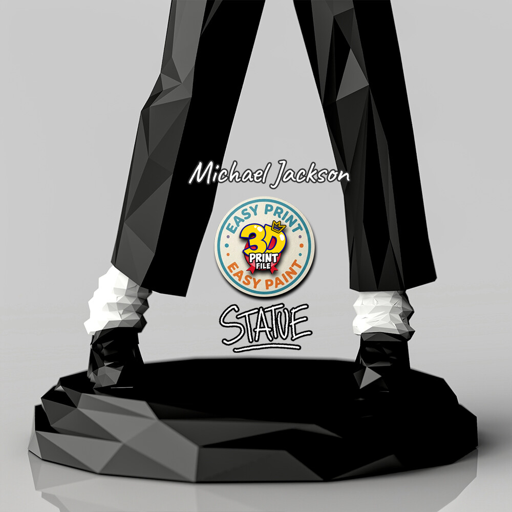 Michael Jackson - “Off the Wall” LOW POLY Statue (3D Printable Model) - تصویر 17310
