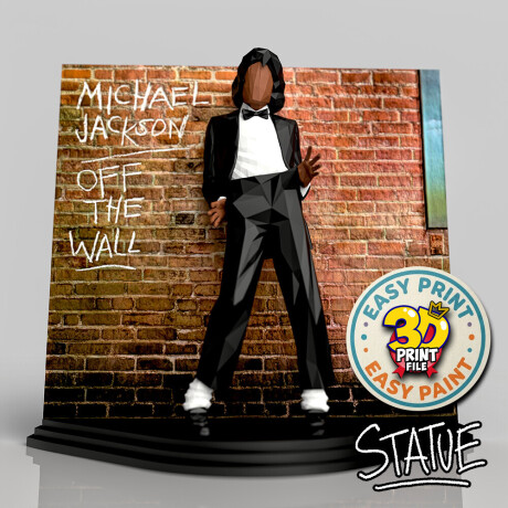 Michael Jackson - “Off the Wall” LOW POLY Statue (3D Printable Model)