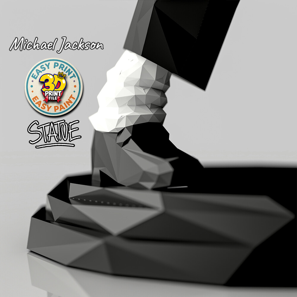 MICHAEL JACKSON Off the Wall low poly statue 3d printable model v2 - تصویر 17318