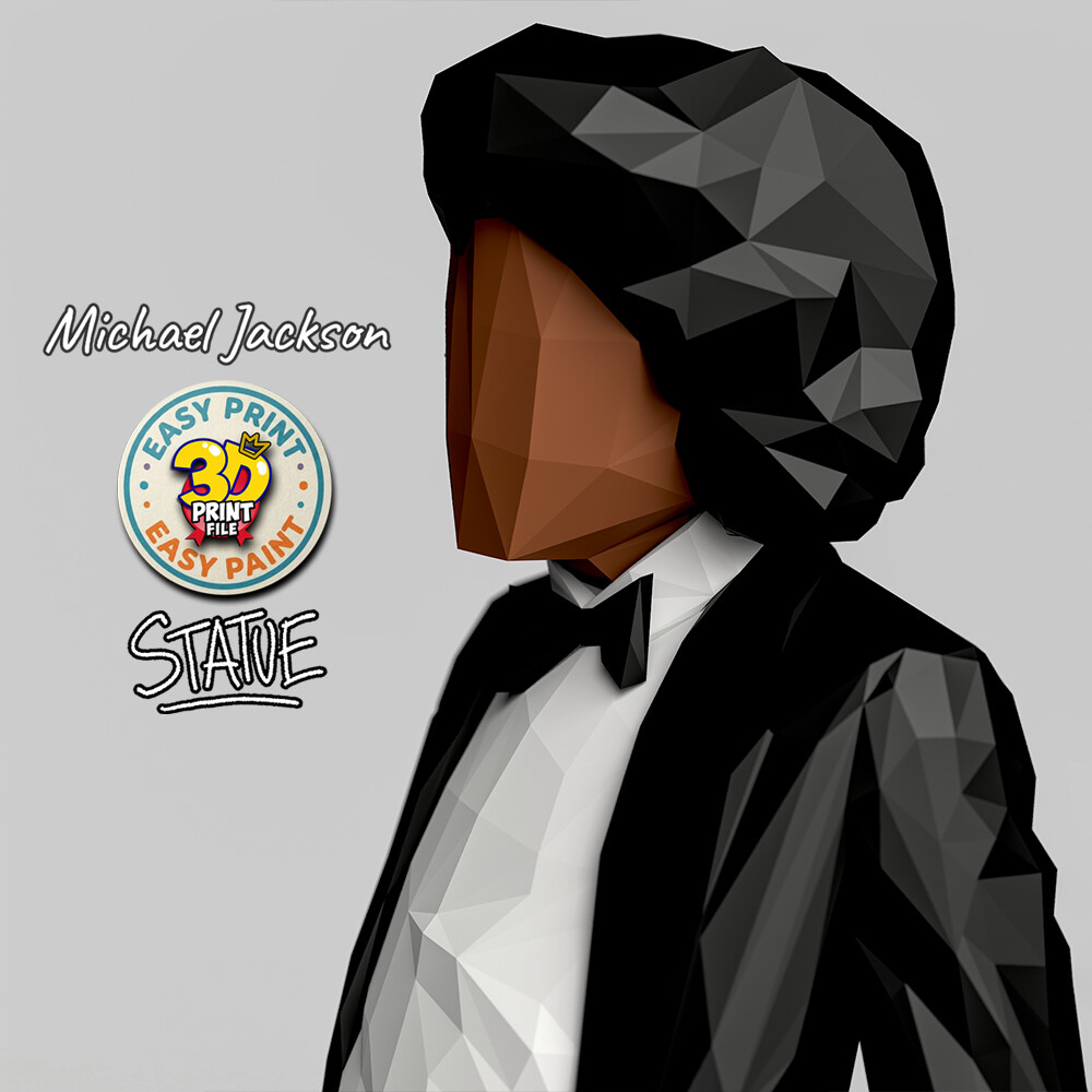 MICHAEL JACKSON Off the Wall low poly statue 3d printable model v2 - تصویر 17319