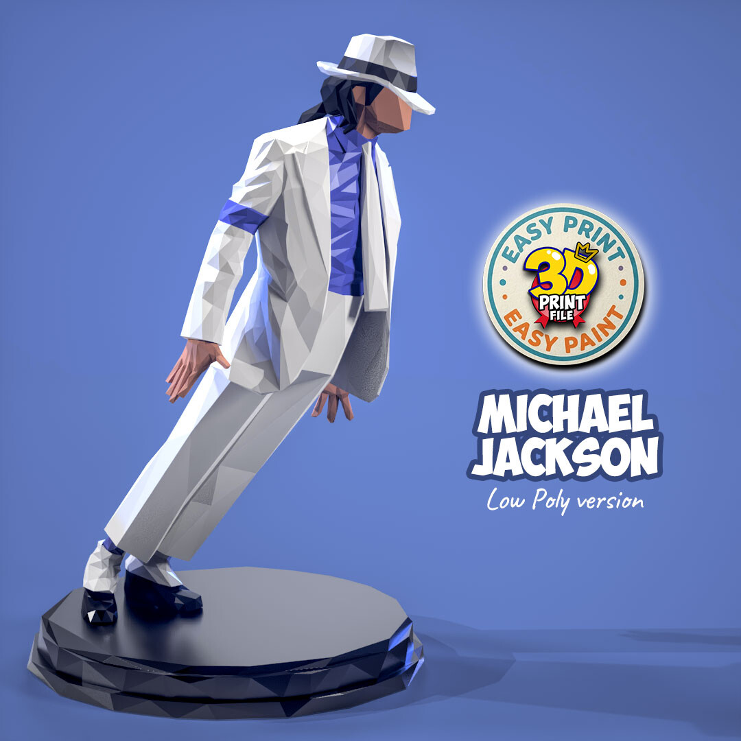 Michael Jackson - Smooth Criminal - 3d print ready Low Poly model - تصویر 17342