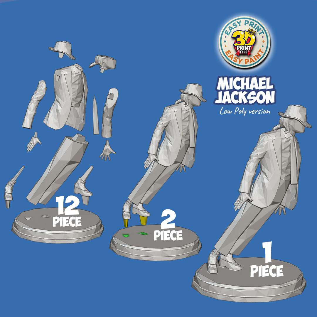 Michael Jackson - Smooth Criminal - 3d print ready Low Poly model - تصویر 17343
