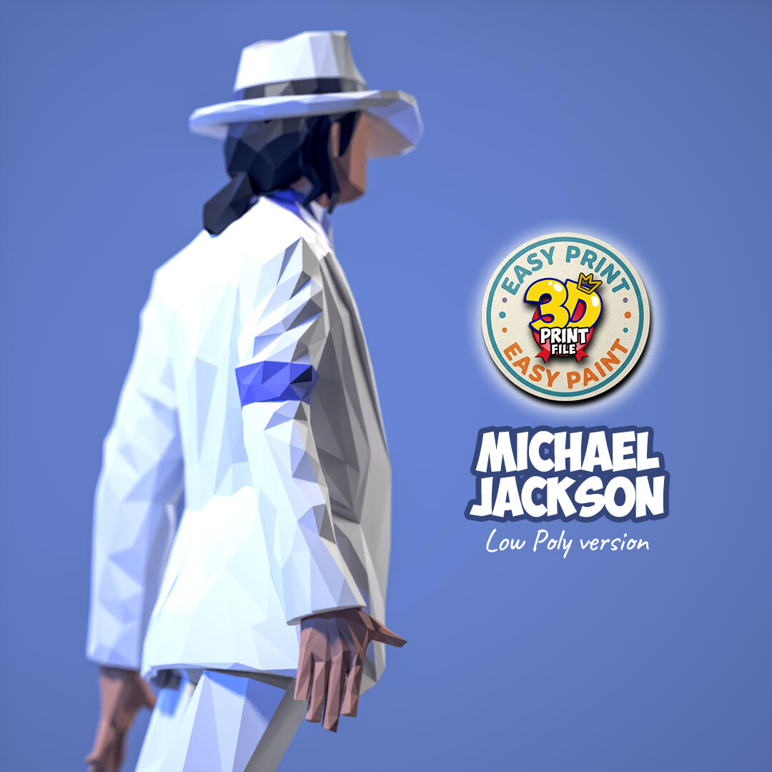 Michael Jackson - Smooth Criminal - 3d print ready Low Poly model - تصویر 17345