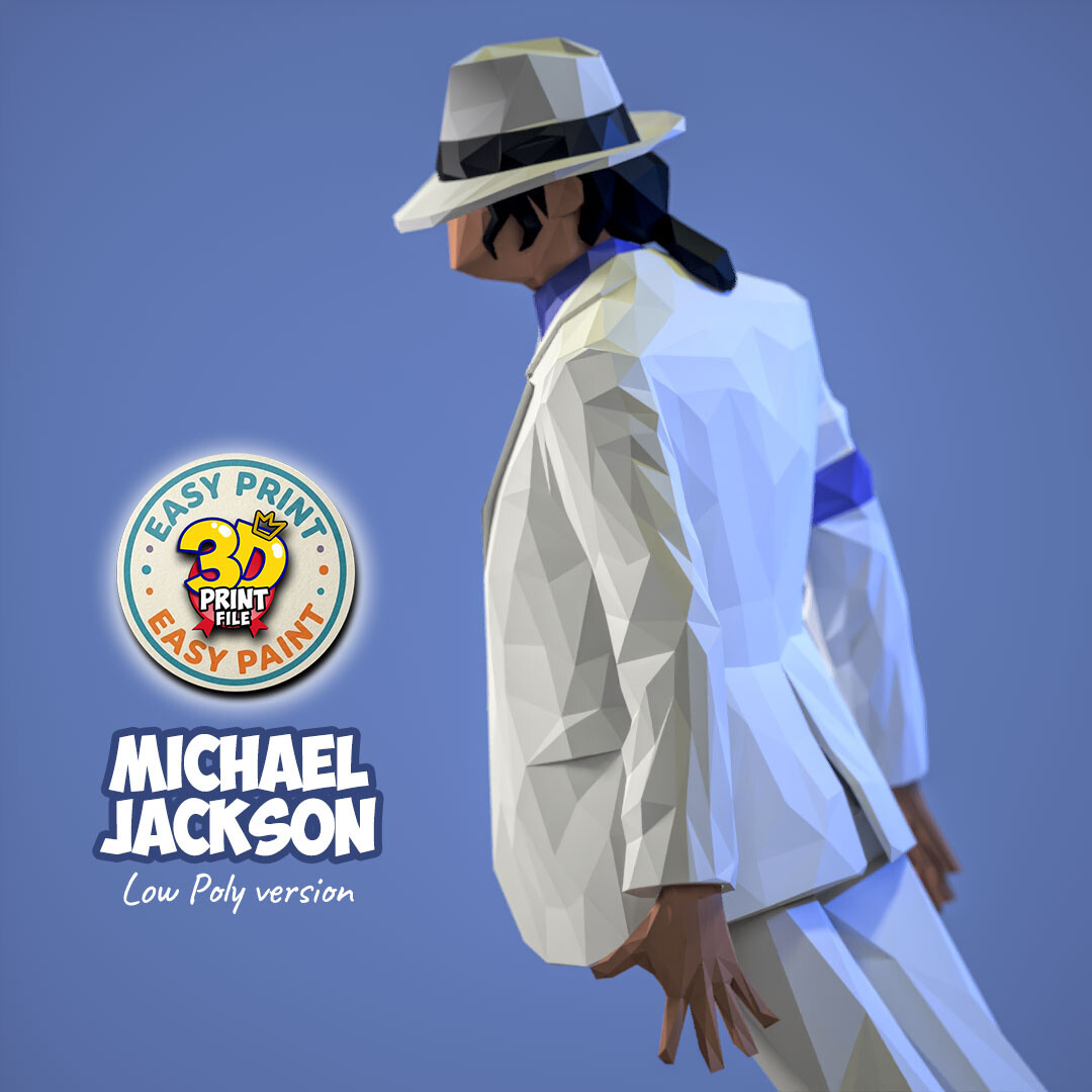 Michael Jackson - Smooth Criminal - 3d print ready Low Poly model - تصویر 17346