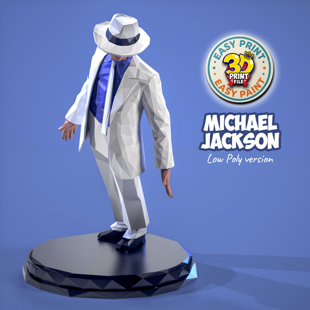 Michael Jackson - Smooth Criminal - 3d print ready Low Poly model - تصویر 17347