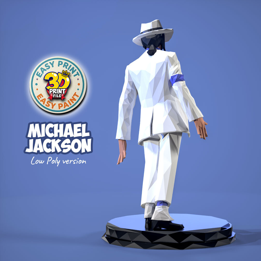 Michael Jackson - Smooth Criminal - 3d print ready Low Poly model - تصویر 17348