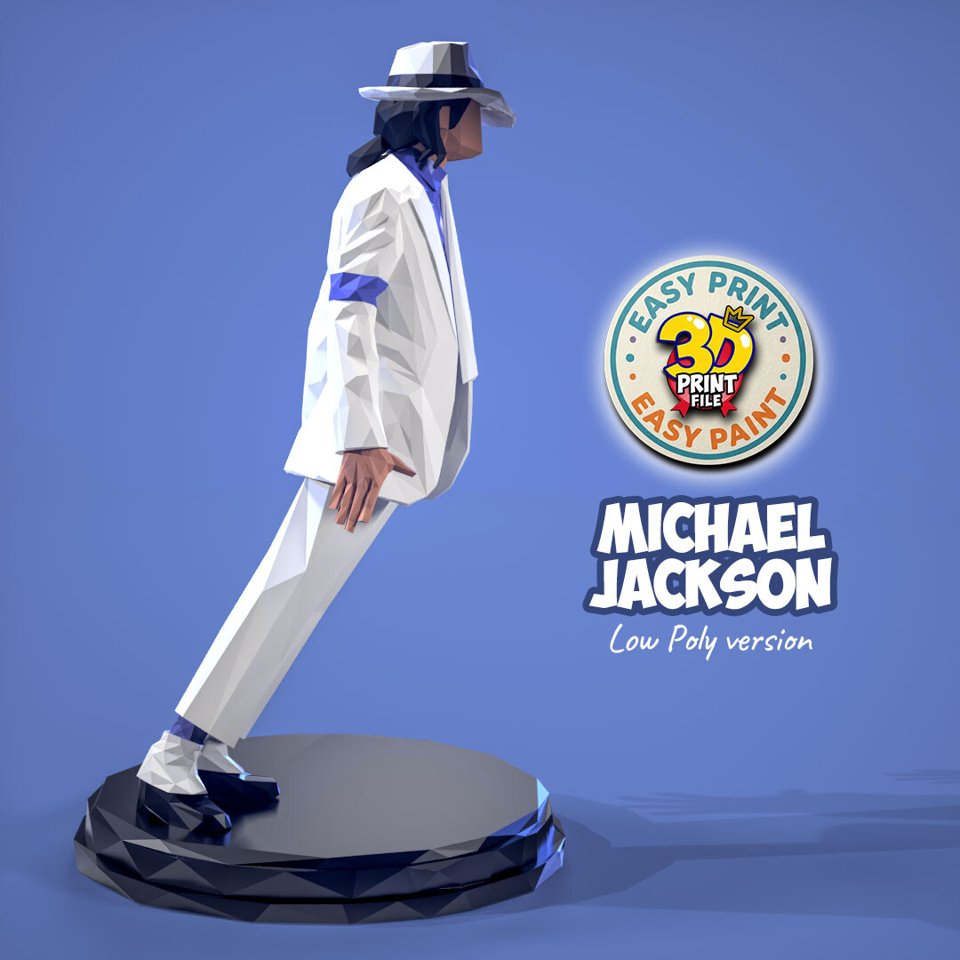 Michael Jackson - Smooth Criminal - 3d print ready Low Poly model - تصویر 17350
